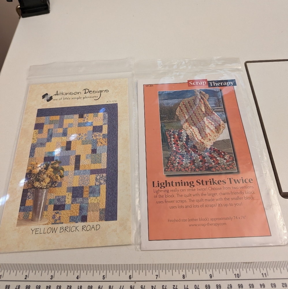 Yellow Brick Rd. & Lightening Strikes Twice, Patterns from a Quilter's Closet